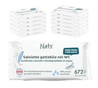 Naty Salviettine per Neonati e Bambini Gettabili nel WC, 672 pz (12 conf.)