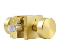 naubea Pomelli per porte dorate per interni, quadrati per la privacy, per camera da letto, con serratura, resistente, moderna, per la privacy, in ottone satinato