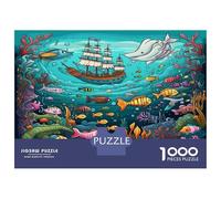 Naufragi pesci Puzzle 1000 Pezzi In Nave affondata Resistente E Durevole, Un Busta Di Puzzle A Rompicapo Per Enigma Per Il Relax Mentale, Ideale Per Vacanza Relax, Puzzle 70x50cm/1000pcs