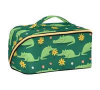Naughty Americas Alligator Sleeping Designed Toiletry Bag con divisori Grande borsa per il trucco con manico verticale autoportante