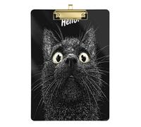 Naughty Animal gatto nero trasparente appunti bordo duro per il calcio softball Coaching Dimensioni 9 x 12.5 Tablas para escribir