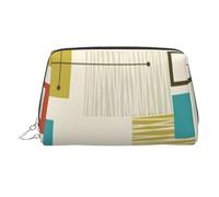 Naughty Beaver - Trousse per trucchi da donna, portatile, in pelle, con stampa di castoro, organizer per cosmetici, con cerniera argentata, Metà secolo Moderno, One Size, Astuccio per trucchi