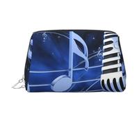 Naughty Beaver - Trousse per trucchi da donna, portatile, in pelle, con stampa di castoro, organizer per cosmetici, con cerniera argentata, Microfono con note musicali, One Size, Astuccio per trucchi