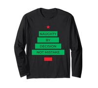 Naughty By Decision Not Mistake - Albero di Natale Divertente Maglia a Manica