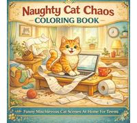 Naughty Cat Chaos Coloring Book: Funny Mischievous Cat Scenes At Home For Teens