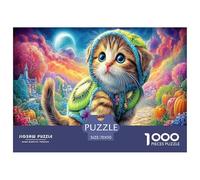Naughty Cute Cat 1000 Pezzi Puzzle Classici Per Adulti E Bambini A Partire Da 12 Anni Giochi Rilassamento E Intelligence Perfetto Per Appassionati Di Esperti - Decorazione Della Casa 70x50cm/1000pcs