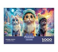 Naughty Cute Cat Jigsaw Puzzle,1000 Pezzi Classici, Per Adulti E Bambini A Partire Da 12 Anni Giochi Rilassamento E Intelligence Perfetto Per Appassionati Di Esperti - Decorazione Della Casa 52x38cm/