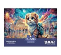 Naughty Cute Cat Jigsaw Puzzle,1000 Pezzi Classici, Per Adulti E Bambini A Partire Da 12 Anni Giochi Del Cervello Sfida Impossibile - Decorazione Della Casa 70x50cm/1000pcs