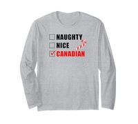 Naughty Nice Canadian Candy Cane Natale Santa List Maglia a Manica