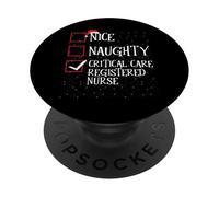 Naughty Nice Critical Care Registered Nurse - Lista di Natale PopSockets PopGrip Adesivo
