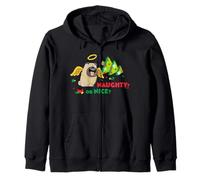 Naughty Or Nice Pets Angel Pug Natale Felpa con Cappuccio