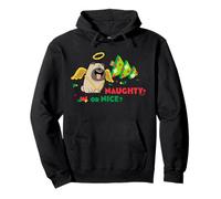Naughty Or Nice Pets Angel Pug Natale Felpa con Cappuccio