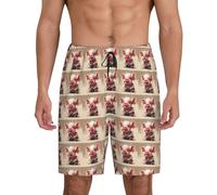 Naughty Pig - Pantaloncini da uomo in finto cotone, comodi e comodi da usare come pantaloncini con tasche inserite su entrambi i lati, Nero, L