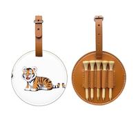 Naughty Tiger - Borsa portaoggetti per tee da golf, facile da trasportare e più efficiente nel giocare a golf, colore: marrone