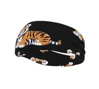 Naughty Tiger - Fascia elastica per yoga, sport, fitness, corsa, basket, unisex, per assorbire il sudore