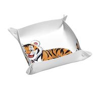 Naughty Tiger - Vassoio portaoggetti in pelle, portachiavi, monete, orologi, orecchini e altri accessori, un must per la casa