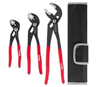 NAUKII 3 Pezzi Pinze Regolabili 180mm/250mm/300mm Pinza a Pappagallo Impugnatura Comfort Antiscivolo Chiave a Pappagallo Per Idraulico Acciaio al Cromo Vanadio Giratubi Idraulico