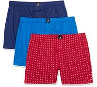 Nautica Boxer Uomo, Blue Depths/PRO Blu/Anchor Print Cerise, S