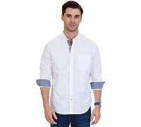 Nautica Camicia con Bottoni A Maniche Lunghe Elasticizzata, vestibilità Classica Camicia Button-Down Uomo