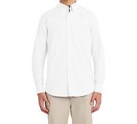 Nautica Camicia da Uomo con Bottoni Oxford a Maniche Lunghe a Maniche Lunghe, Bianco, XL