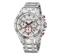 Nautica Orologio uomo NST NAPNSF205 Chrono Acciaio Quadrante bianco con cinturino
