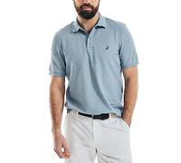 Nautica Classic Short Sleeve Solid Polo Shirt, Deep Anchor Heather, M Uomo