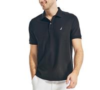 Nautica Classic Short-Sleeve Solid Polo T-Shirt, Opaco, Nero (True Black), XL Uomo