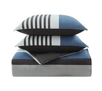 Nautica Comforter Set Cotton Reversible Bedding with Matching Shams, Home Decor for All Seasons, King, Rendon Charcoal/Blue/Grey