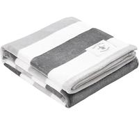 Nautica - Coperta in pile super morbida e accogliente, elegante decorazione per la casa, elementi essenziali per la camera del dormitorio (grigio a righe, copriletto)