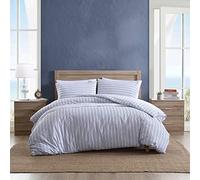 Nautica - Copripiumino doppio, biancheria da letto reversibile in cotone con chiusura a bottoni, arredamento casual per la casa per tutte le stagioni (Beaux Stripe Blue, Twin)