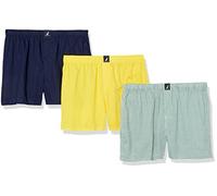 Nautica Cotton Woven 3 Pack Boxer Pantaloncino, Mari Oro/Pavone/Check Verde Oceano, M Uomo