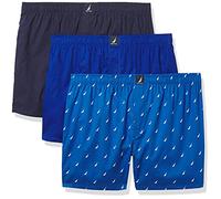 Nautica Cotton Woven 3 Pack Boxers Boxer a Pantaloncino, Peacoat/Ocean Lapis/Vele Mare Cobalto, X-Large (Pacco da 3) Uomo