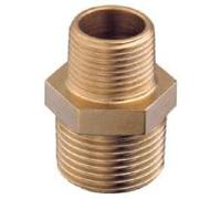 Nautica DDR srl Niples Doppio Ridotto M-M (Maschio - Maschio) in Ottone - Raccorderia per impianti Idraulici - Giardinaggio Barca Impianto Idraulico (1/2" X3/8")
