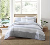 Nautica Home Eastport Collection - Set copripiumino in 100% cotone, ultra morbido e reversibile, resistente alle pieghe, include 2 cuscini decorativi, misura Queen, colore: blu