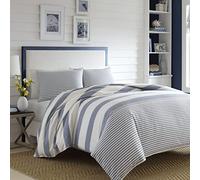 Nautica - King Comforter Set, Reversible Cotton Bedding with Matching Shams, Medium-Weight, Oeko-Tex Certified (Fairwater Blue)