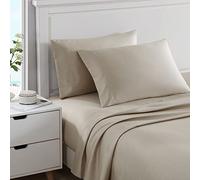 Nautica - King Sheets, Cotton Sateen Bedding, 400 Thread Count, Silky Smooth & Wrinkle Resistant (Regatta Beige, King)