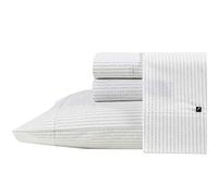Nautica - Lenzuola complete, cotone percalle set biancheria da letto, arredamento casa casual (linea boa grigio, completo)