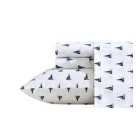 Nautica - Lenzuola, percalle di cotone set di biancheria da letto con federa abbinata, fresco e fresco, tasca profonda (Windtale Boat Navy, Twin XL)