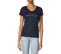 Nautica - Maglietta da Donna Easy Comfort Supersoft 100% Cotone Classico Logo - Blu - XL