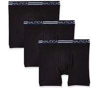 Nautica Men's 3-Pack Cotton Boxer Brief, Black New, SM