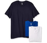 Nautica Men's 3-Pack Cotton Crew Neck T-Shirt, Peacoat/Cobalt/White, XL