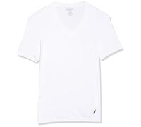 Nautica Men's 3-Pack Cotton V-Neck T-Shirt, White New, Medium