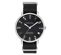 Nautica Men's Caprera Stainless Steel Japanese Quartz Nylon Strap, Black, 20 Casual Watch (Model: NAPCRF901)