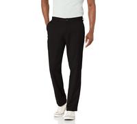 Nautica Men's Classic Fit Flat Front Stretch Solid Chino Deck Pant, True Black,