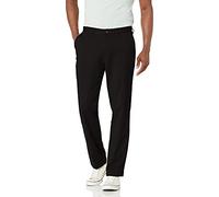 Nautica Men's Classic Fit Flat Front Stretch Solid Chino Deck Pant, True Black, 42W 32L