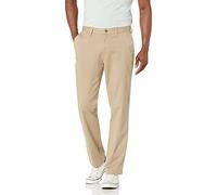 Nautica Men's Classic Fit Flat Front Stretch Solid Chino Deck Pant, True Khaki, 38W 32L