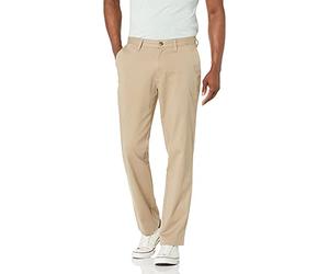 Nautica Men's Classic Fit Flat Front Stretch Solid Chino Deck Pant, True Khaki, 38W 32L