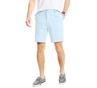 Nautica Men's Classic Fit Flat Front Stretch Solid Chino Deck Short, Noon Blue, 30W