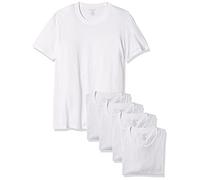 Nautica Men's Cotton Crew Neck T-Shirt-Multi Packs, White- 5 Pack, S