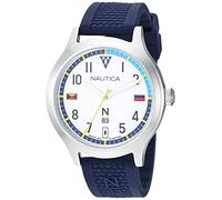Nautica Men's Crissy Field 43mm Blue Silicone Band Steel Case Quartz White Dial Analog Watch NAPCFS903